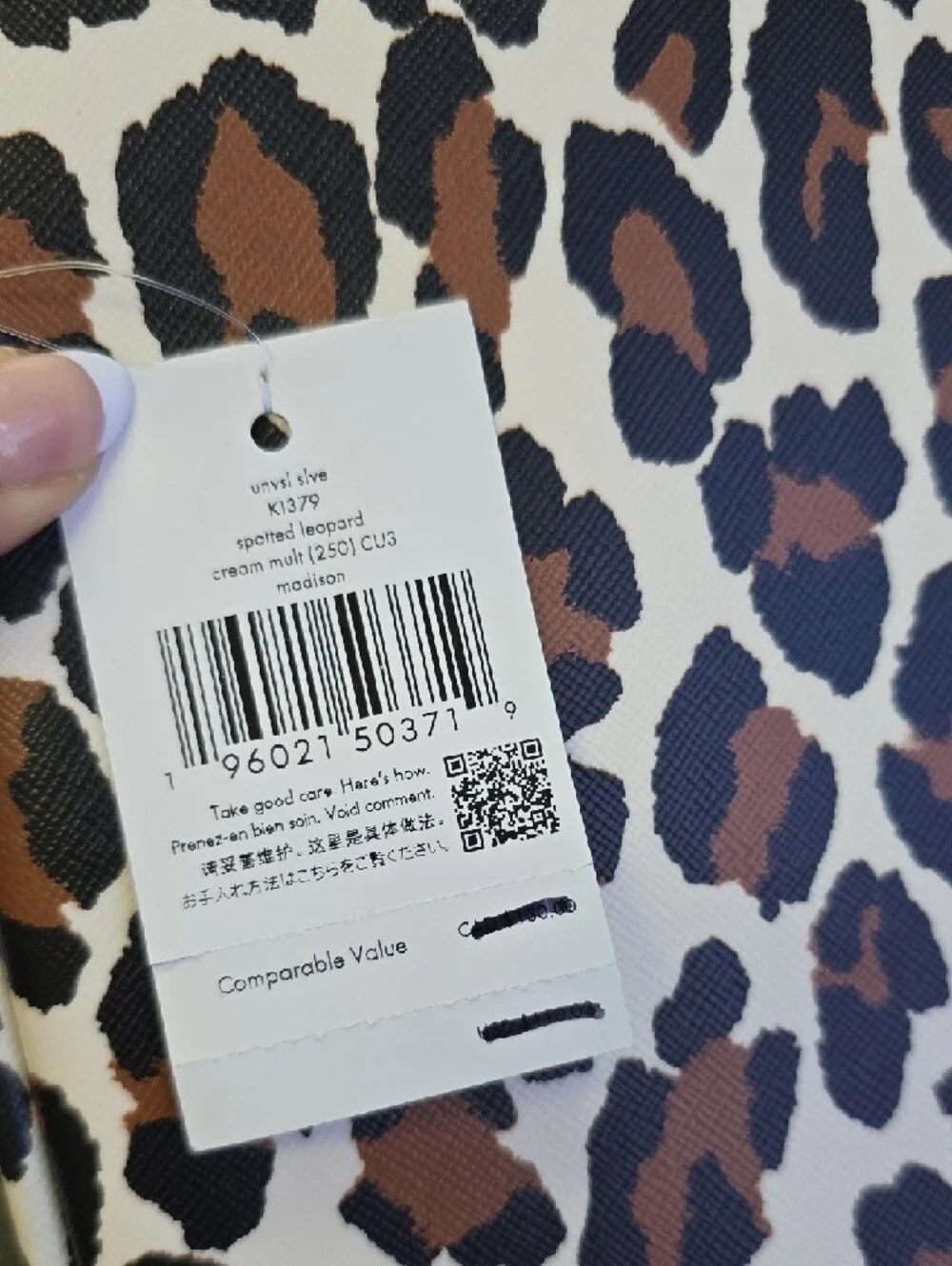 kate spade Leopard Print Zip Pouch in Brown, Black & White